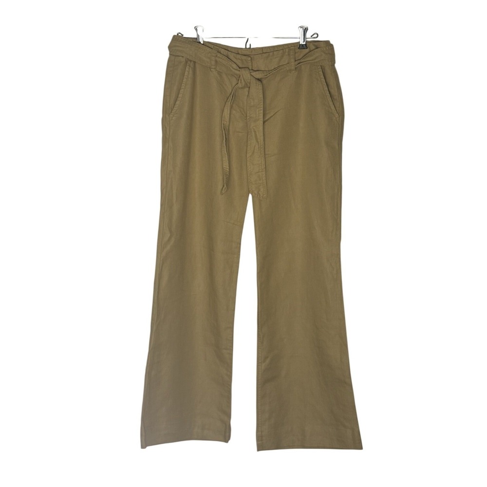 J.Crew Women's Linen Blend City Fit Wide Leg Beige Pants Size 0